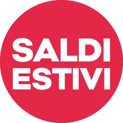 Pepco - Logo circolare rosso con scritta bianca SALDI FESTIVI.